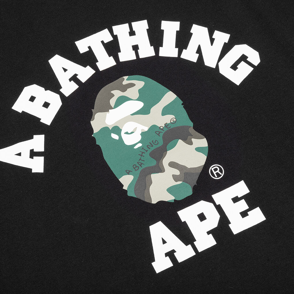 Woodland Camo College Tee - Black