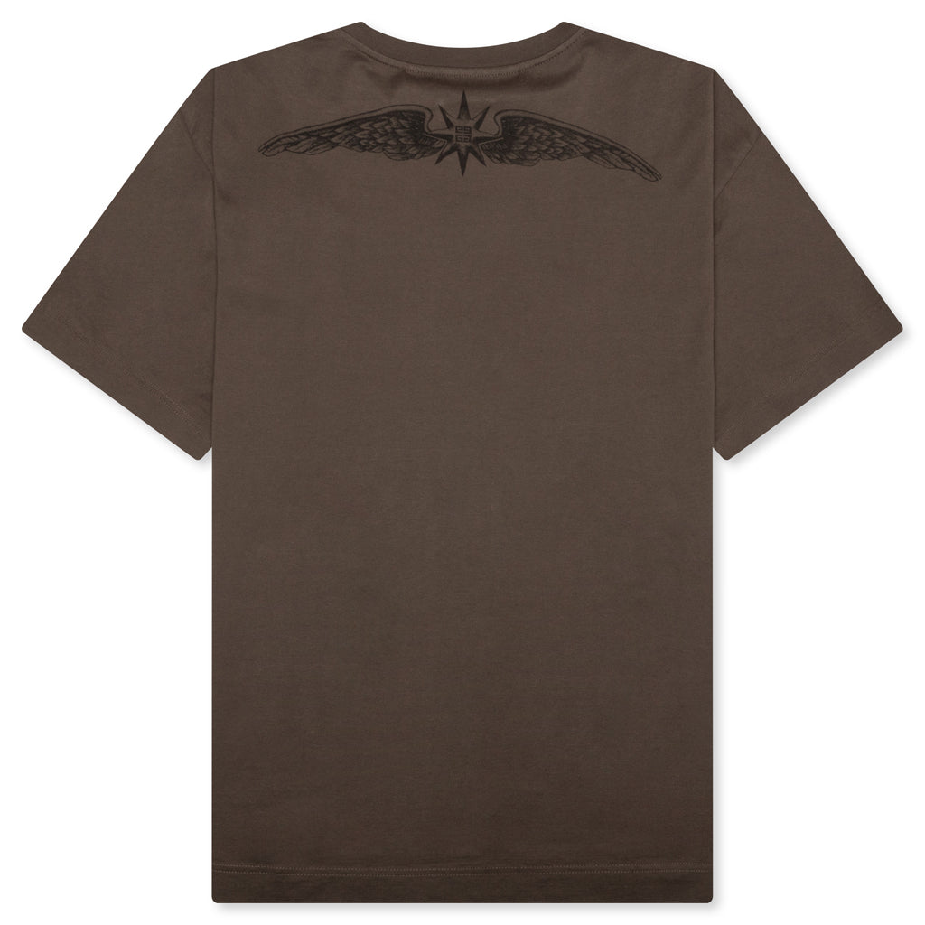 Wings Cotton T-Shirt - Khaki