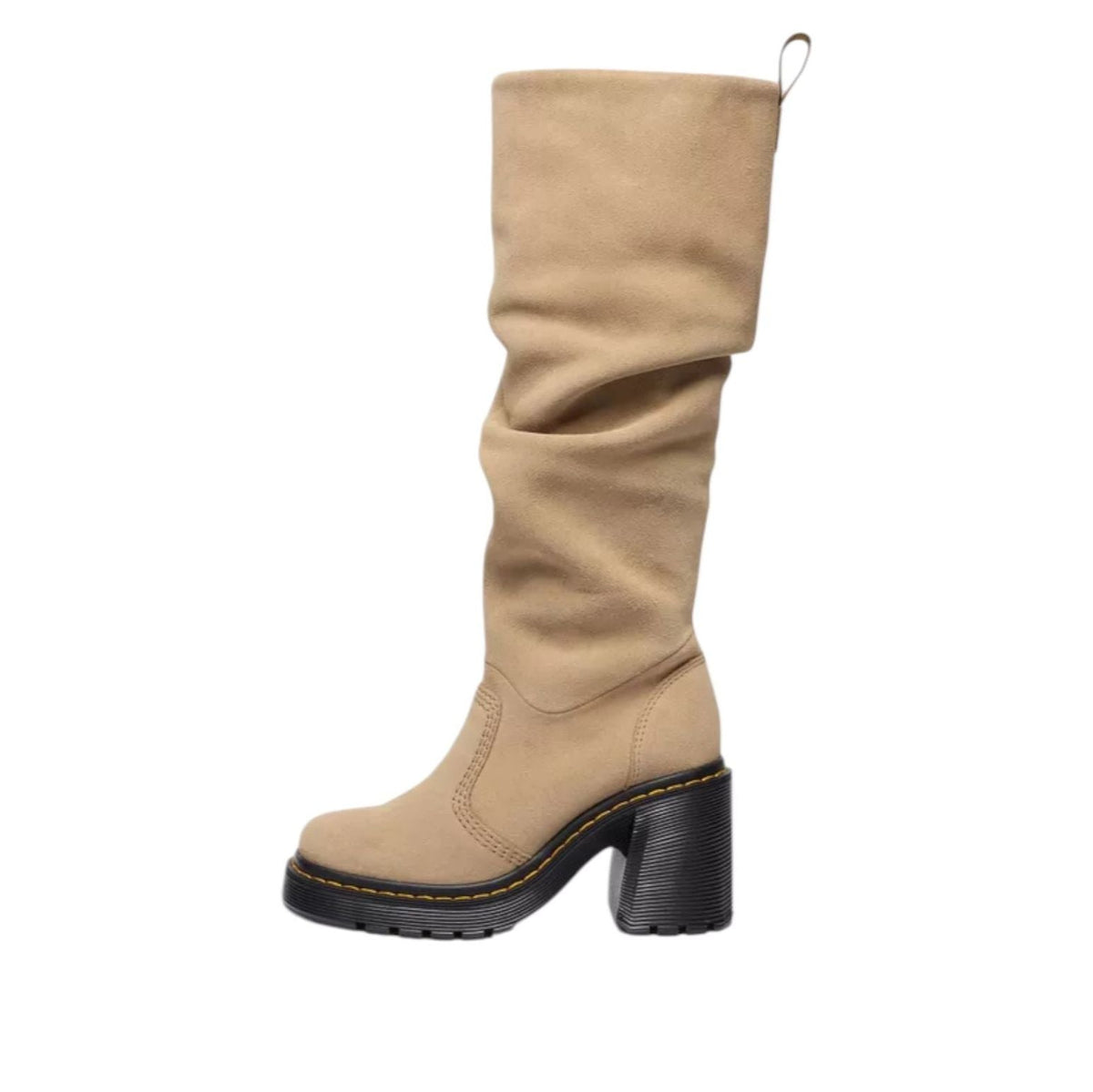 (WMNS) Dr. Martens Kasey Suede Knee High Heeled Boots 'Savannah Tan' 42927200