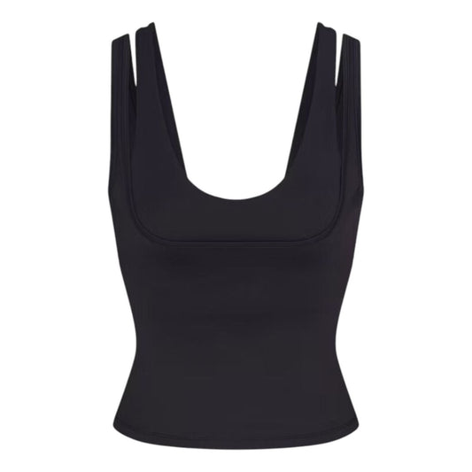 (WMNS) Nike x SKIMS Matte Double-Strap Scoop Tank Top 'Obsidian' TPTNK10540W-OBD