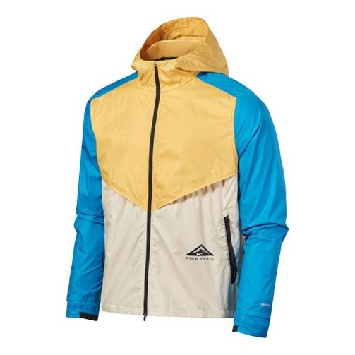 Nike Windrunner Contrast Windproof Casual Hooded Jacket For Men Yellow CZ9055-761
