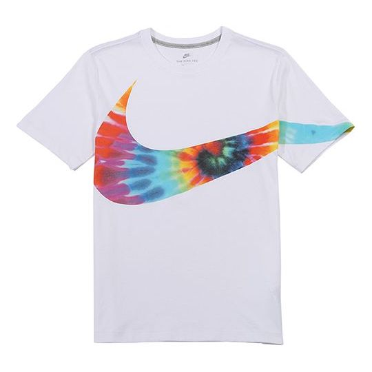 Nike Sportswear Big Swoosh Tee Hook White Bottom Color Hook Short Sleeve Male CI9348-100