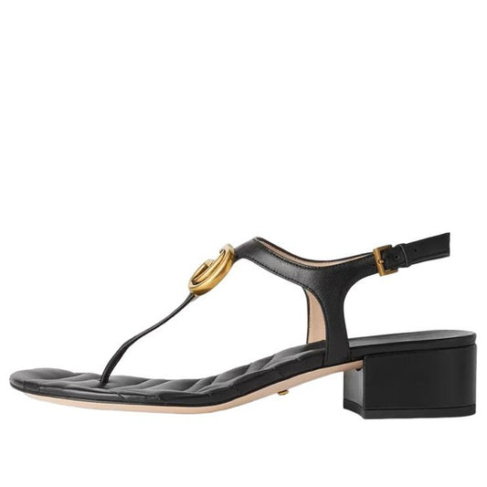 (WMNS) Gucci Marmont Double G sandal 'Black' 674840-BKO00-1000