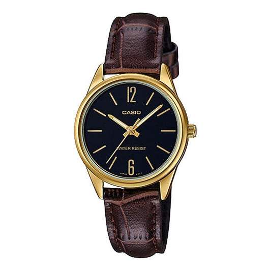 CASIO DRESS Series Wrist /Black Quartz Waterproof Brown Analog LTP-V005GL-1BUDF