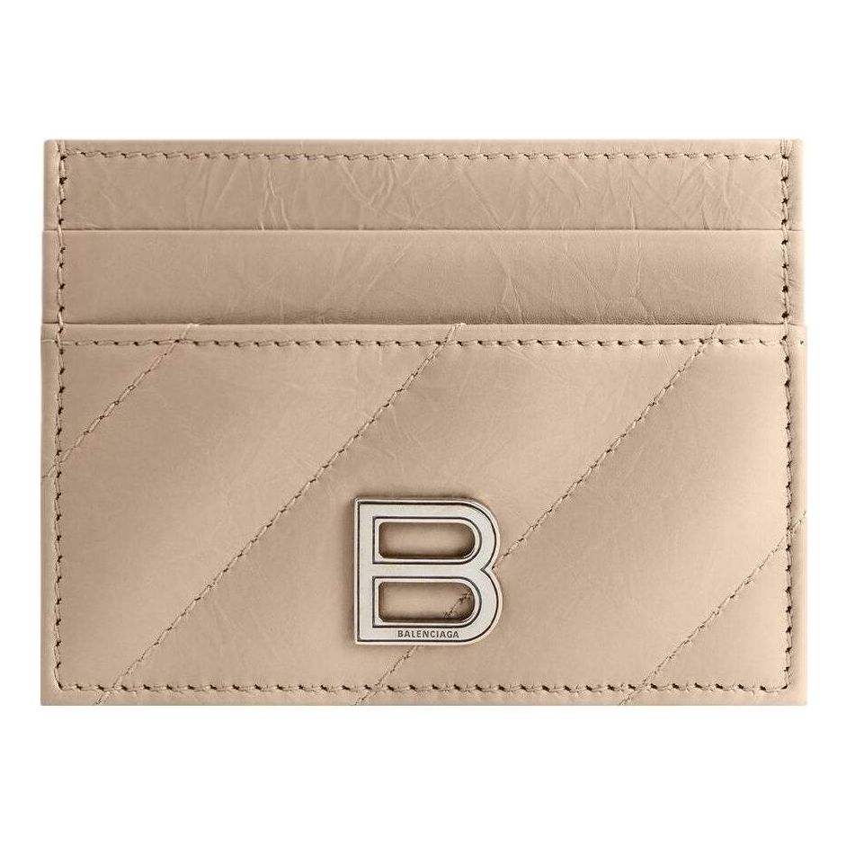 (WMNS) Balenciaga Crush Card Holder Quilted 'Beige' 766467210J02906
