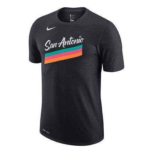 Nike NBA Dri-FIT Ce Logo San Antonio Spurs Basketball Sports Printing Short Sleeve Black CT9846-010