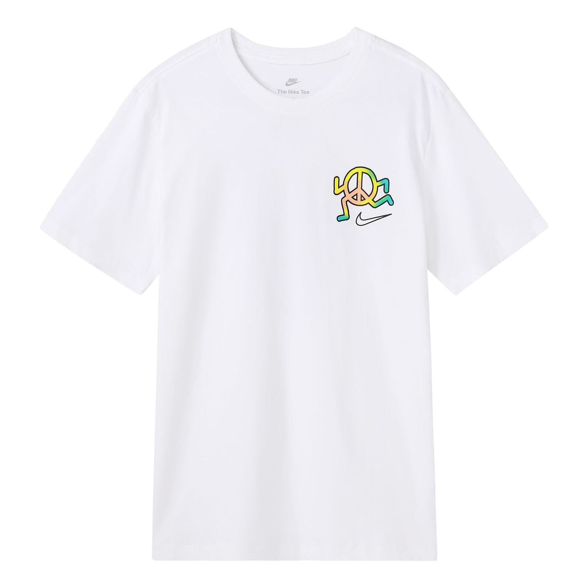 Nike Sportswear Back Alphabet Geometry Printing Sports Round Neck Short Sleeve White DQ1079-100