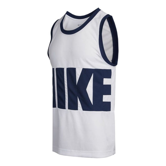 Nike Letter Big Logo Sports Basketball Vest Men's White DA1042-100