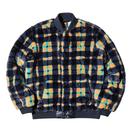 Nike SB Skateboard Dunk High x Concepts Fleece Grid Jacket Men Multi-Color Yellow CK7289-475